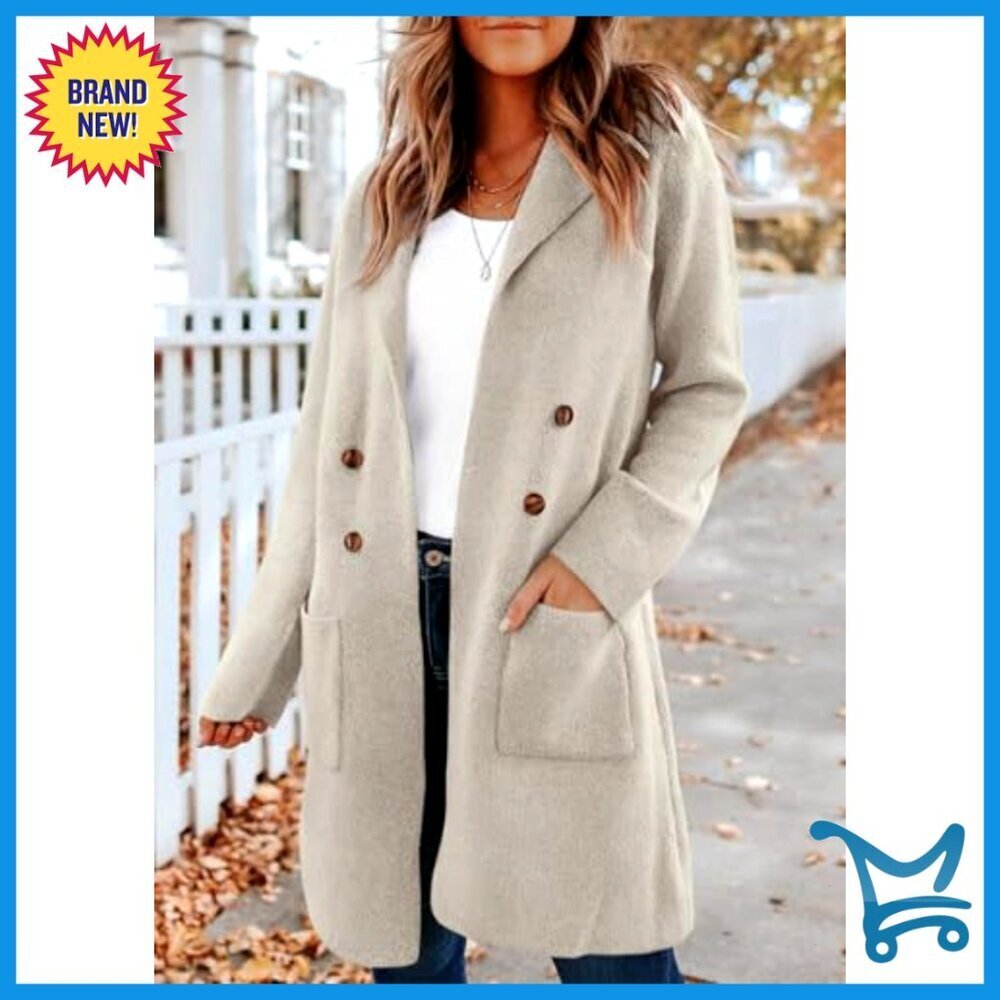 Oversized Cardigan Sweater Elegant Chic Business Casual Open Front Knit Coatigan - Picture 5 of 7